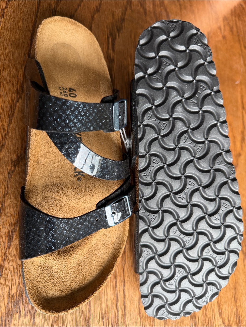 Birkenstock Tan Suede Cork Footbed Insole Close-Up Sz 40 Narrow - Picture 4 of 5
